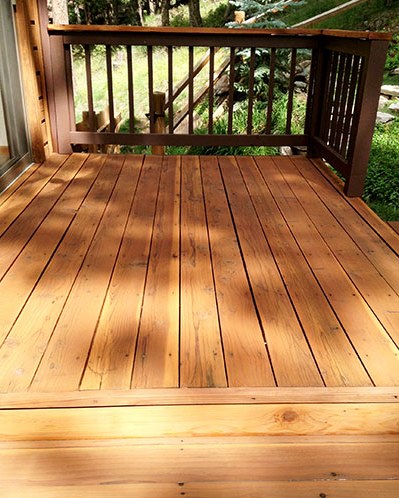 Freshly stained deck after Ironwood Home Services